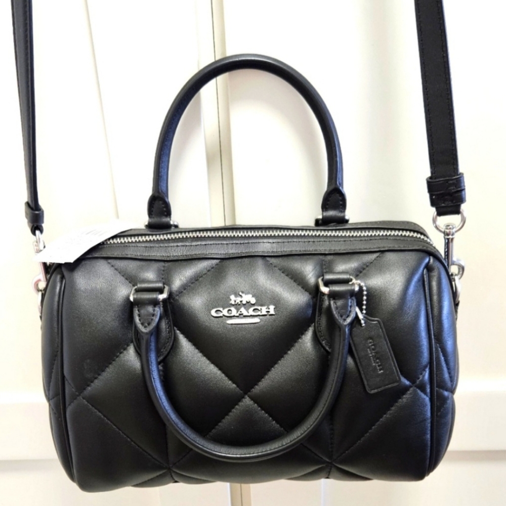 COACH Rowan Leather Satchel With Puffy Diamond Quilting NWOT